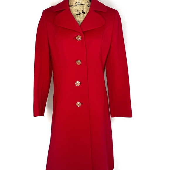 HUCKE European style wool red coat - Picture 3 of 8
